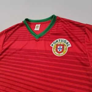 Portugal Men Soccer Jersey Size L Red National Team Futbol Shirt Made Portugal